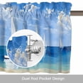 thumbnail image 6 of Summer Ocean Sailing Boats Valances for Windows,Kitchen Valance Rod Pocket Short Curtain, Blue Sky Oil Painting Art Valance Curtain Window Valances for Bedroom Bathroom Living Room 54x18in, 6 of 9