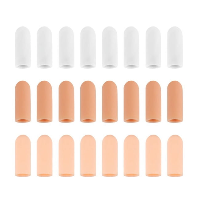 12 Piezas Protector de Dedos de Gel Cunas para Dedos Tapa de Cubierta de Dedo de Silicona Mangas de Gel para Dedos Soporte para Dedos para Agrietar los Dedos, (3 Colores)