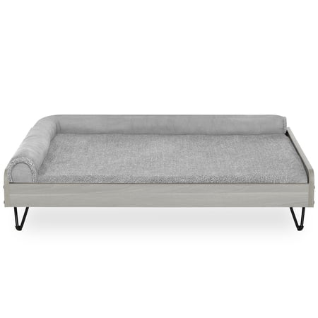 TailZzz Asher Wooden Pet Bed with Mattress | Large to Extra Large Pet Bed with Mattress | Elevated Pet Bed | Greenguard Gold Certified Wooden Pet Bed