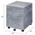 thumbnail image 3 of Bowery Hill Wooden File Cabinet with 3 Drawers in Faux Concrete and Silver, 3 of 7