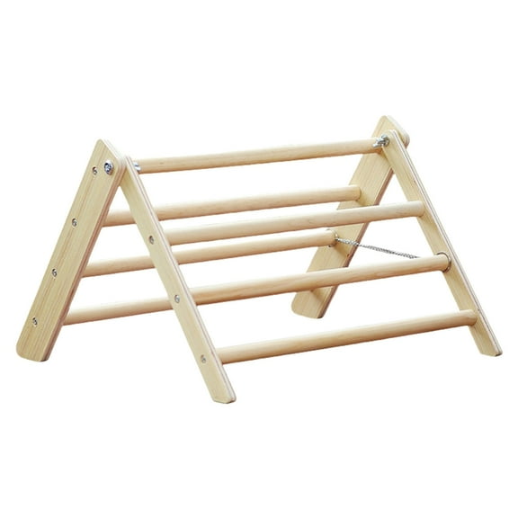 Foldable Triangular Chicken Roosts Stand, Natural Wood Detachable Perch for Hens Coops Habitat Accessory