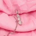 thumbnail image 2 of 3-Stone 1 CT Round Lab Created Diamond Journey Pendant 14k White Gold Plated, 2 of 4