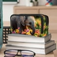 thumbnail image 6 of PhooArto Pencil Case, Colorful Flowers Baby Elephant Large Capacity Pencil Pouch Stationery Pen Bag, 6 of 7