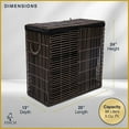 thumbnail image 6 of Finch Double Sturdy Laundry Hamper with Lid & Handles Basket Dark Brown, 6 of 10