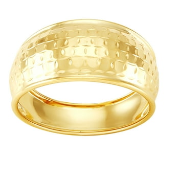 Brilliance Fine Jewelry 10K Yellow Gold Woven Design Dome Shape Ring, Size 7