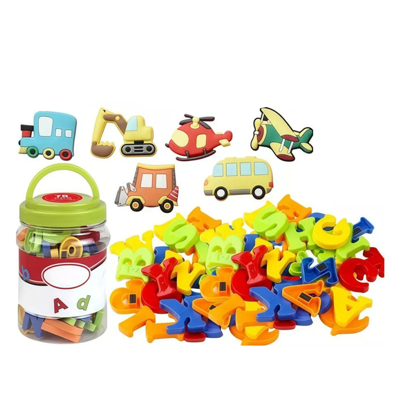 Imán Magnético Para Nevera Con Números Y Letras Para Niños Malubero, Multicolor