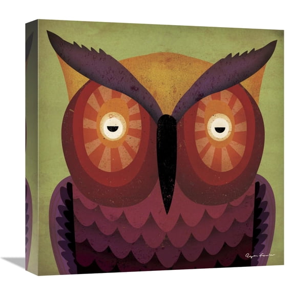 Global Gallery's 'Owl Wow' By Ryan Fowler Stretched Canvas Wall Art