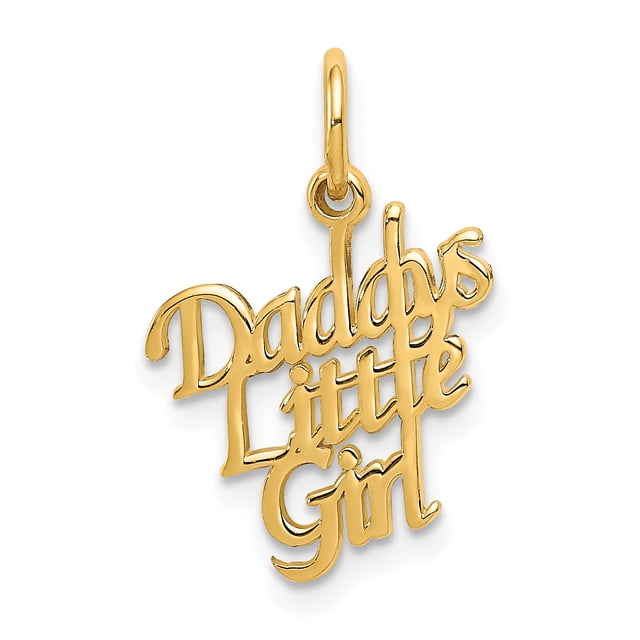 14k Yellow Gold Daddys Little Girl Necklace Charm Pendant