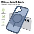 thumbnail image 2 of Decase Skin-Feel Anti-Scratch PC+TPU Case for iPhone 16,Compatible with Mag-Safe,Translucent Matte Drop Proof Phone Case,Rugged Back Cover for iPhone 16 Case,Blue, 2 of 5