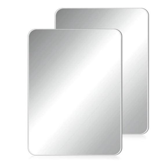 Non-Fragile Acrylic Mirrors 2 Pcs,Unbreakable Frameless Mirrors,Non-Fragile Small Mirrors,Locker Mirrors with Strong Magnetic Support,Scratch-Proof Mirrors for School Office Bathroom
