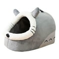 thumbnail image 3 of Cute Cat Bed Soft Nonslip Bottom Semi Enclosed Cats Caves Bed for Small Dogs S, 3 of 9