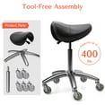 thumbnail image 2 of TASALON Ergonomic Saddle Chair - Comfortable Saddle Stool with Wheels -Black, 2 of 7