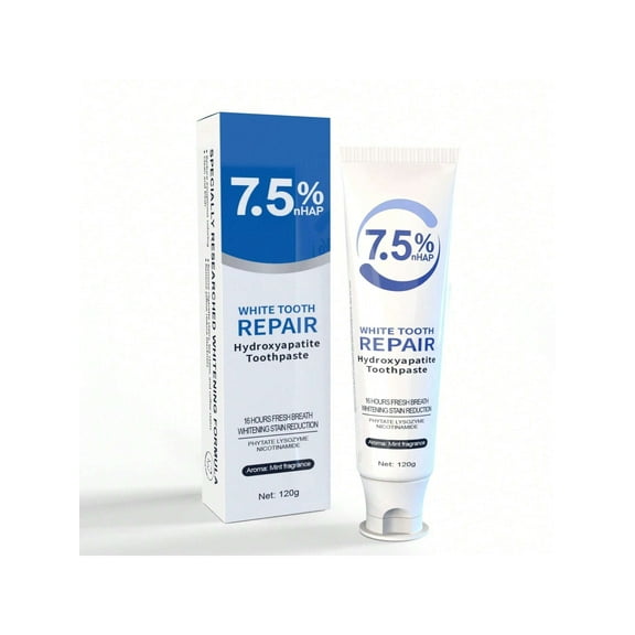 Hydroxyapatite Toothpaste for Teeth Remineralization, Enamel Repair, Sensitivity Relief & Whitening Fluoride-Free, Deep Cleaning Care, Fresh Breath