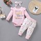 thumbnail image 2 of Body De Bebé, Conjunto De Canastilla, Monos Para Niños Pequeños, Recién Nacidos, Niñas, Mameluco Estampado, Conjunto De Pantalones Con Estampado Floral, Trajes Rosa Odeerbi LM103-685, 2 of 9