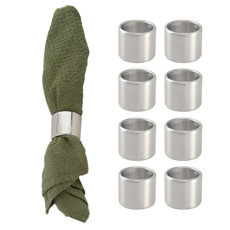 Napkin Ring InterDesign (8 Pack) Stainless Steel Napkin Rings Set For Kitchen Décor Dining Table Wedding Party ()