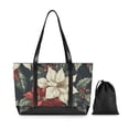 thumbnail image 7 of FORMRS Canvas Laptop Tote Bag for Women with 15.6" Computer Compartments Shoulder Handbag, White Christmas Leaves, 7 of 7