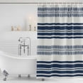 thumbnail image 4 of Navy Blue Striped Waterproof Fabric Shower Curtain,Farmhouse Geometric Stripe Waterproof Fabric Shower Curtain for Bathroom Curtains Bathtubs Hotel Shower Curtains with 12 Hooks Extra Long 72x84, 4 of 8