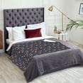 thumbnail image 5 of XMXT Throw Blanket, Christmas Bells Candy Print Flannel Blanket for Bed Sofa, 50 x 70 inches, 5 of 9