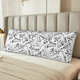 thumbnail image 5 of Naloa Black White Music Super Soft 20x60 Body Pillow Case,Long Side Hidden Zipper（PILLOWS ARE NOT INCLUDED）, 5 of 6