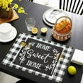 thumbnail image 3 of Buffalo Plaid Placemats Set of 4, Cloth Farmhouse Placemats Black White Linen Table Placemats Washable Heat Resistant Waterproof Placemats for Ktichen Dining Table 18 X 12 Inch, Plaid, 3 of 6