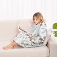 thumbnail image 4 of Light Christmas Snowflake Pattern Blanket Hoodies for Kids 6-13YR Oversize Wearable Blanket Hoodies for Boys Girls Teens, 4 of 7