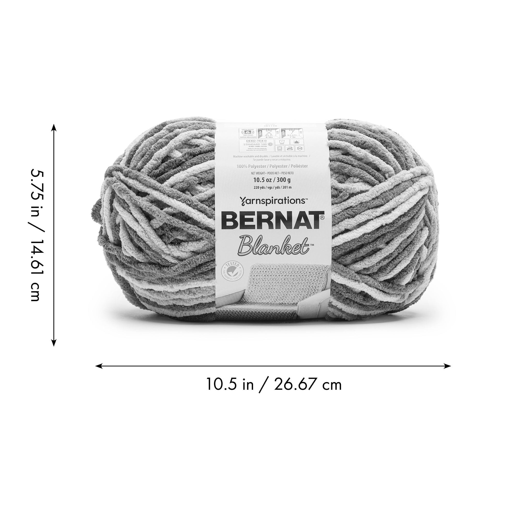 Bernat® Blanket™ #6 Super Bulky Polyester Yarn, Purple Sunset 10.5oz/300g, 220 Yards, Polyester #6 Super Bulky Yarn