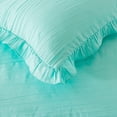 thumbnail image 6 of JML Ruffle Skirt Bedspread Set - 4 Piece, Soft Quilt Set with Shams and Area Rugs,Full,TiffanyBlue, 6 of 6