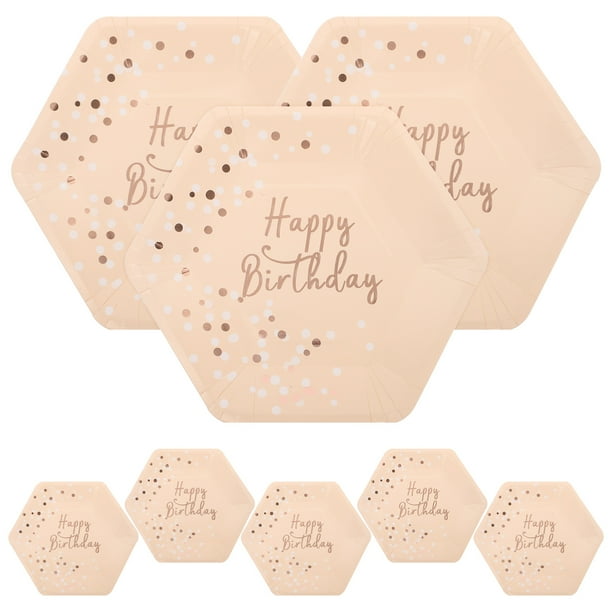8 platos de papel desechables para fiestas de princesas, vajilla para tartas de cumpleaños, baby shower y decoraciones para fiestas