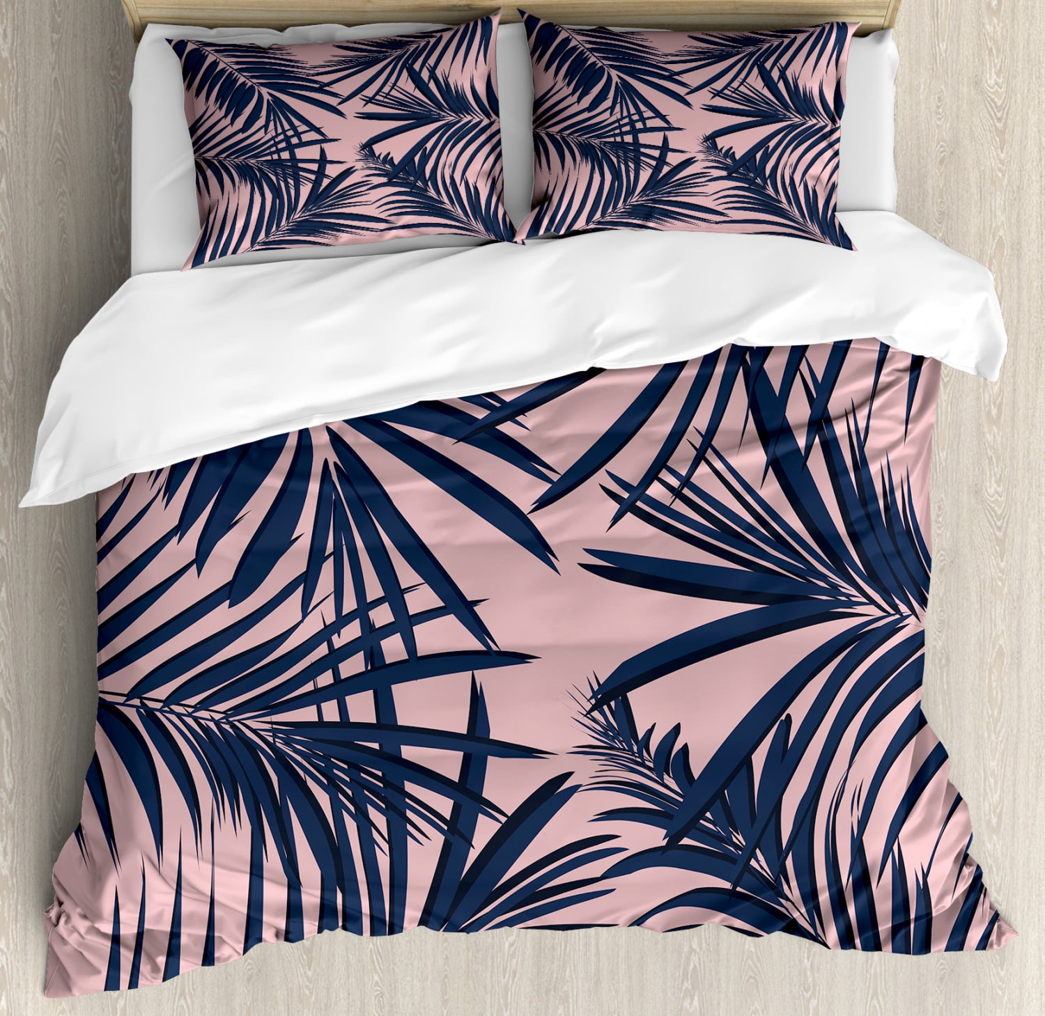 Blush Duvet Cover Set King Size, King Size Bedspread With Palm Trees