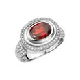 thumbnail image 5 of RYLOS Rings for Women Sterling Silver Ring Classic 9X7MM Oval Gemstone & Diamonds January Garnet Jewelry Size 9.5, 5 of 8