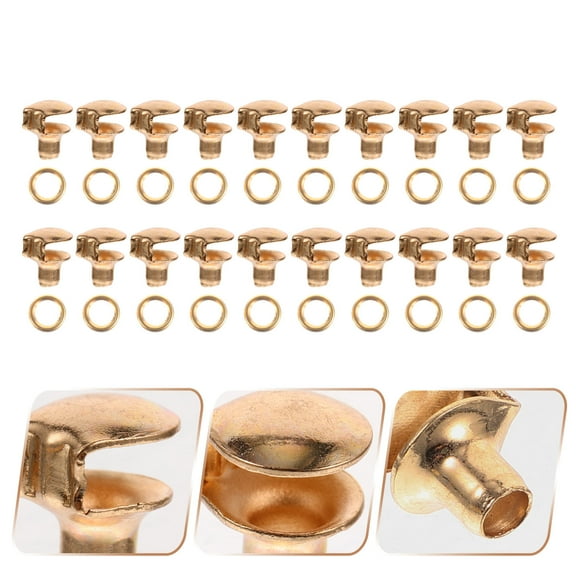 HEALEEP 20 Pcs Shoe Lace Hooks Shoestring Replacement Climbing Golden