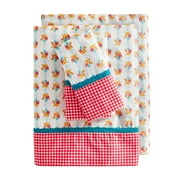 The Pioneer Woman 4-Piece 300 Thread Count Multi-color Printed Cotton Bed Sheet Set, Queen