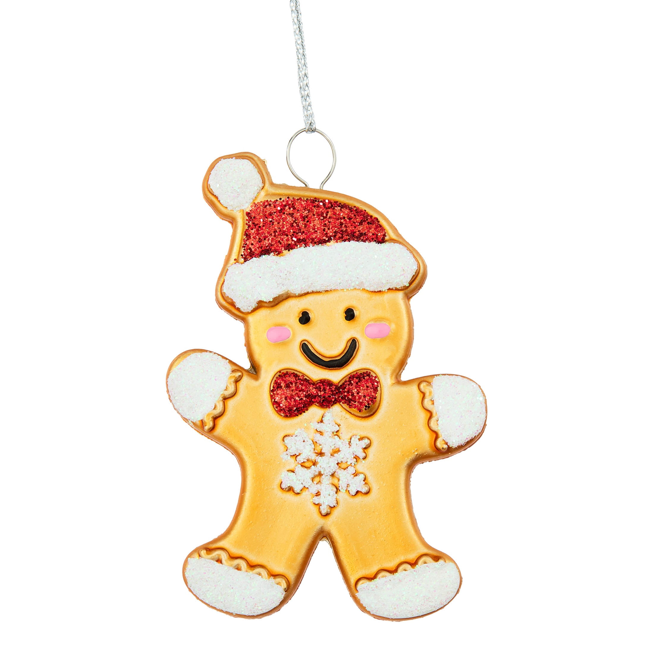 4-Count Red/White/Gold Gingerbread Man Mini Christmas Ornaments, 2.5", by Holiday Time