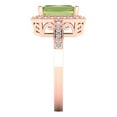 thumbnail image 3 of 2.78 ct Emerald Cut Natural Peridot with Simulated Diamond Halo Accents 18K Rose Gold Womens Engagement Ring, 3 of 6