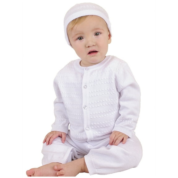 Aiden Knit Christening Baptism Blessing Outfit for Boys