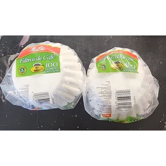 Melitta Junior Basket Coffee Filters 4-6 Cup Coffee Makers/200 Filters