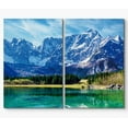 thumbnail image 3 of PixonSign Canvas Print Wall Art Set Aquamarine Lake and Mountain Nature Wilderness Photography Modern Art Contemporary Landscape Fun Multicolor Ultra for Living Room, Bedroom, Office - 24"x36"x2, 3 of 5