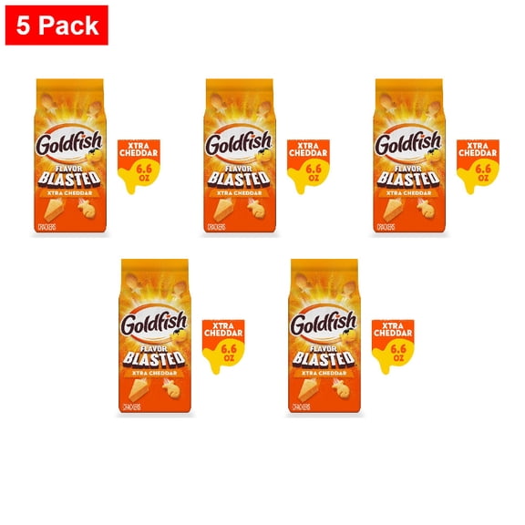 Goldfish Flavor Blasted Xtra Cheddar Cheese Crackers 6.6 oz - 5 Pack