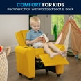 thumbnail image 5 of Flash Furniture Vana Contemporary Yellow Vinyl Kids Recliner with Cup Holder and Headrest, 5 of 12