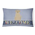 thumbnail image 1 of Carolines Treasures BB5636PW1216 Yellow Labrador Welcome Canvas Fabric Decorative Pillow, 1 of 3