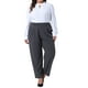 thumbnail image 2 of Conjuntos de trabajo de oficina para mujeres de tallas grandes Agnes Orinda, pantalones de negocios casuales de cintura alta y rectos con bolsillo 3X en gris, 2 of 6