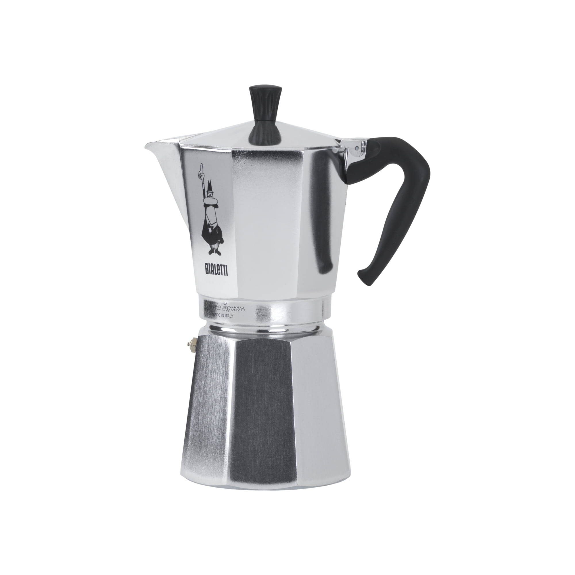 Bialetti 3 cup Moka Cafe' Stovetop Espresso/ground Coffee Maker Silver  Portable
