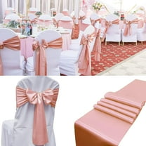 50 PCS Satin Chair Sashes Bows Decorative Universal Chair Cover Chair Ribbon Ties Back Sash for Wedding Party Ceremony Reception Event Banquet Restaurant Home Kitchen Decor(7x108 inch,Rose Gold) Rose