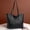 Black, variant on Tote Bag for Women, Large Capacity Oxford Cloth and Leather Shoulder Bag, Spacious Work Commuter and Everyday Carryall for Professional and Casual Use