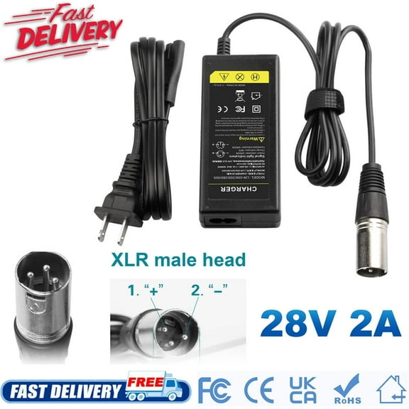 For Hoveround mpv5 Electric Mobility Chair Scooter 24V 2A XLR Battery Charger US