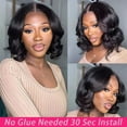 thumbnail image 5 of Glueless Wigs Human Hair Pre Plucked Pre Cut 4x4 Body Wave Bob Wig Human Hair Glueless Wigs Pre Plucked Pre Cut Natural Hairline 150% Density Natural Color (10 Inch) 4x4 Body Wave Wig, 5 of 5