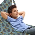 thumbnail image 1 of Modern Lounger Chair Bag, Geometric Pattern with Twisted Tangled 3D Style Lines Curves and Waves, High Capacity Storage with Handle Container, Lounger Size, Grey Marigold Pale Blue, by Ambesonne, 1 of 5