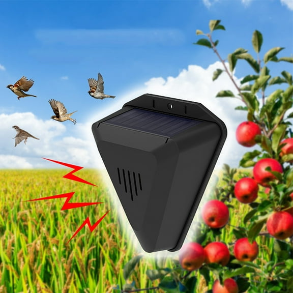 Seetaras Outdoor Solar Siren Automatical Security Alarm Detector Siren Sound Alarm Security Outdoor Device Suitable For Farms Orchards Fields Gardens Ponds
