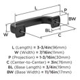 thumbnail image 3 of Miseno Mcptrp7300 Monterey 3" Center To Center Handle Cabinet Pull - Bronze, 3 of 4