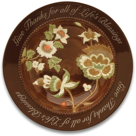

Shared Blessings - Give Thanks for all of Life s Blessings Brown Floral Ceramic 8 Bowls Set of 2